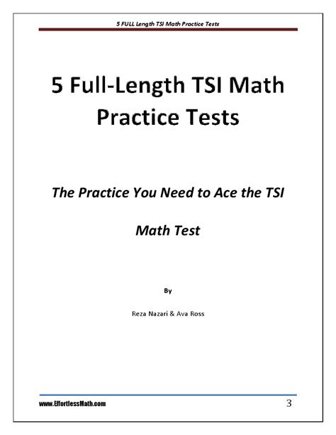 tsi math practice test printable